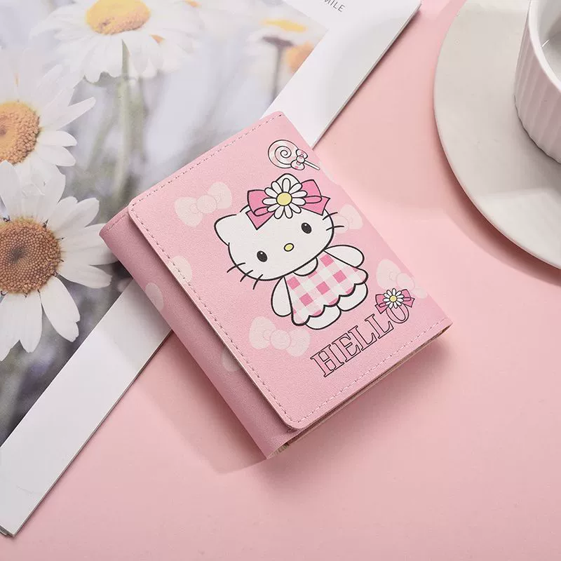 Hello Kitty, мультяшный короткий ручной тонкий кошелек