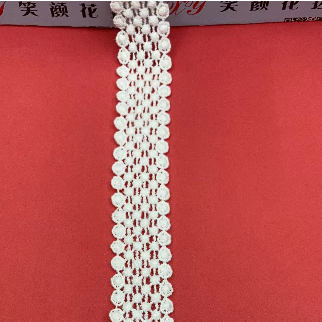 田园蕾丝小棉水溶辅料纯棉衣服女童装装饰服装辅料布料 宽2.5厘米