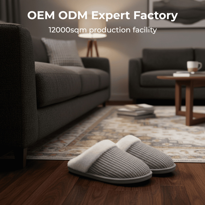 Customized Scandinavian Export Export British Cotton Slippers Plush Cotton Slippers Men's Size Silent Soft Sole Non-Slip Warm