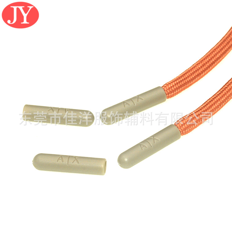 工厂货源凹字LOGO塑胶鞋带头 帽绳腰绳抽绳胶咀头TPU鞋带头