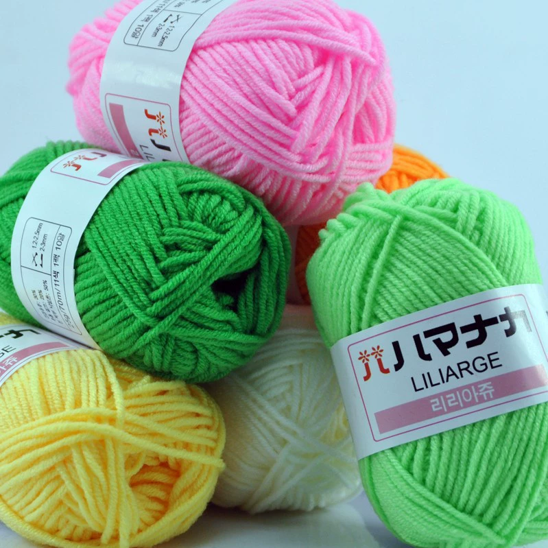 Четыре нити чесаного молочного хлопка оптом 4 нити корейских хлопковых нитей Детские ручной работы средней толщины кукла DIY Детская шерсть