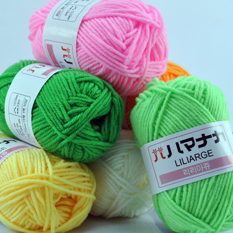Four Strands of Combed Milk Cotton Wholesale 4-strand Korean Cotton Thread Baby Hand-knitted Medium Thick DIY Doll Baby Wool