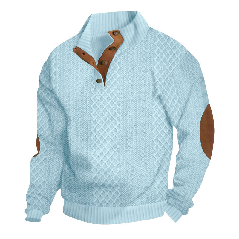 Sudadera de punto jacquard para hombre, estilo europeo y americano, para otoño e invierno, talla europea 5XL, informal, para exteriores, con cuello alto y manga larga
