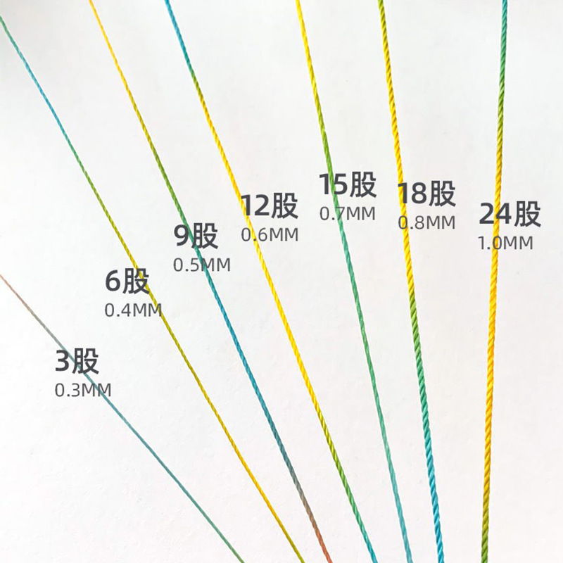 Nuevo 9 hebras de 0,5 mm línea de tejido pulsera collar di di dragón cuerda de mano cuerda de color gradiente cuerda de hilo de texto