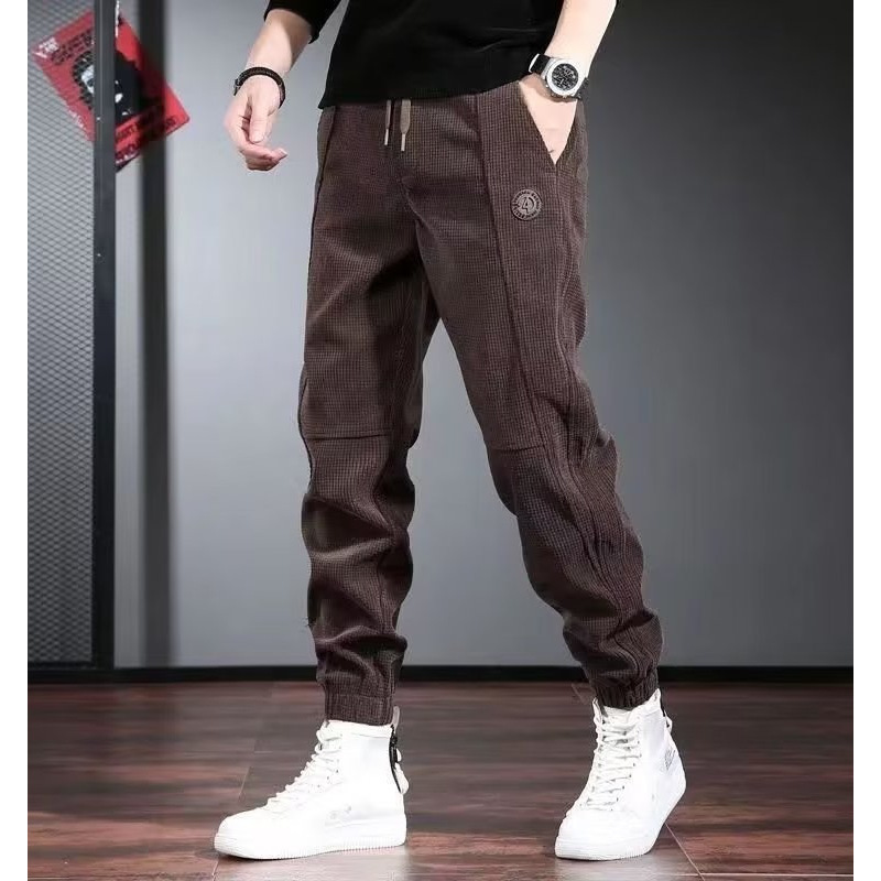 Corduroy Casual Pants Men's Fleece Thickened Autumn and Winter Chenille Joggers Cuffed Spring and Autumn Men's Sweatpants