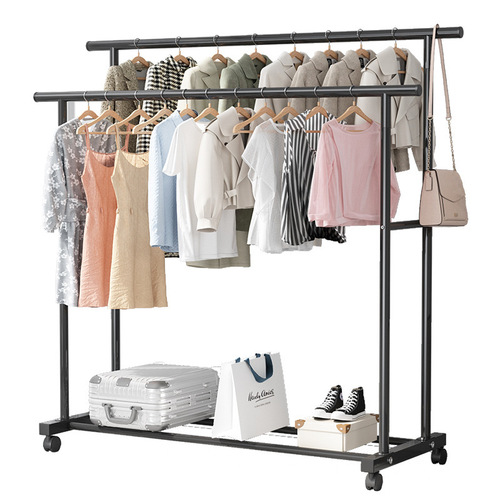 Floor-standing indoor clothes drying rack simple household clothes drying rod clothes rack clothes drying rack balcony dormitory clothes drying rack