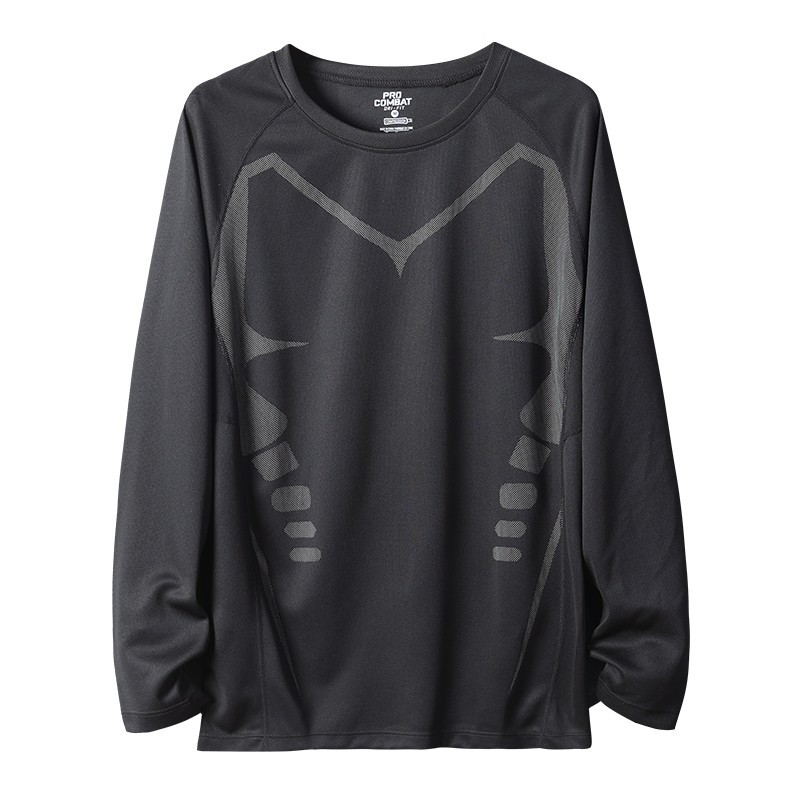 Hielo camiseta de mangas largas para hombres de verano delgada secado rápido transpirable suelta entrenamiento de entrenamiento de gimnasio chaqueta de baloncesto image 5