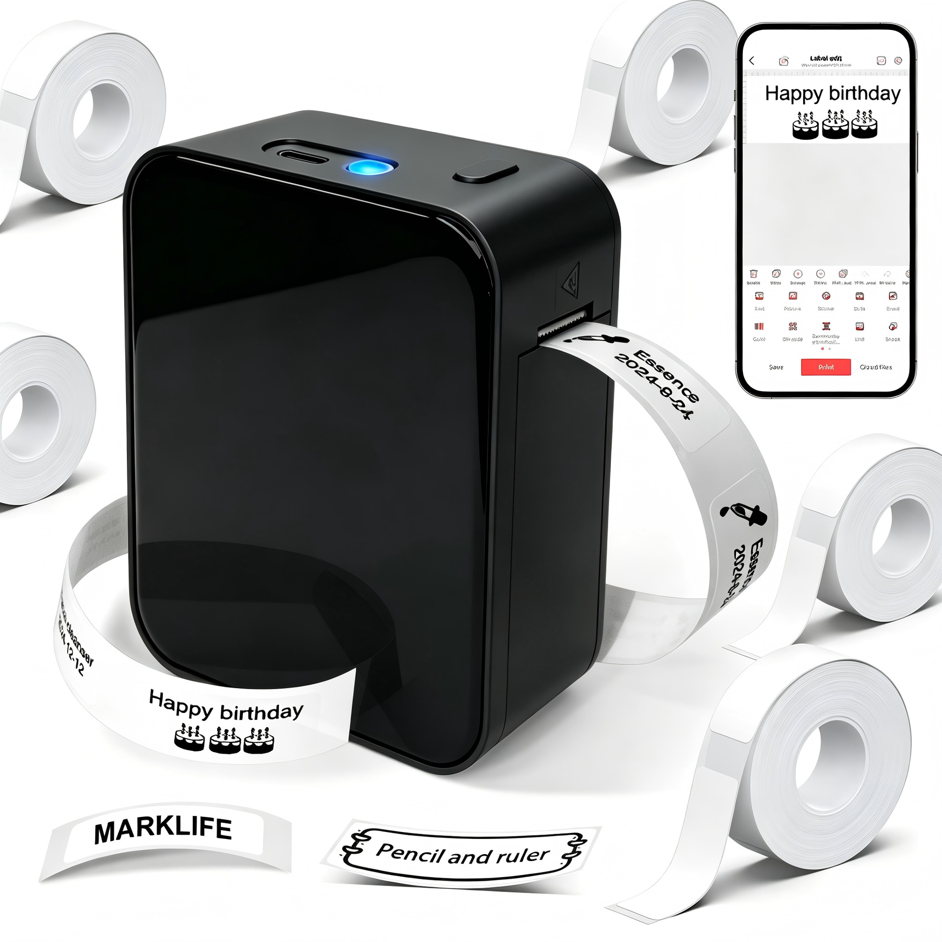 Mini Thermal Label Printer mini thermal label machine portable home label printer 4