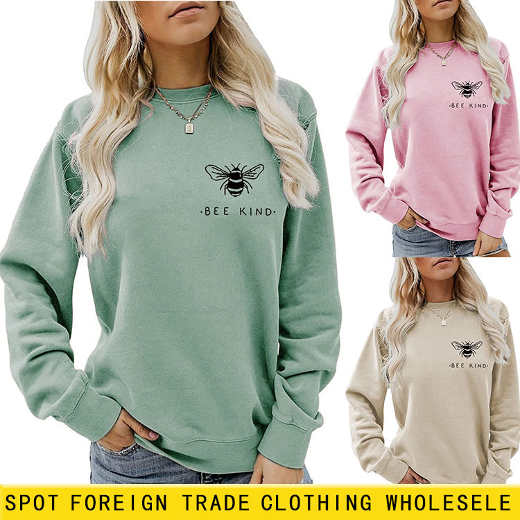 Estación independiente transfronteriza europea y americana abeja tipo cuello redondo Otoño e Invierno bottoming manga larga eBay más tamaño suéter para las mujeres