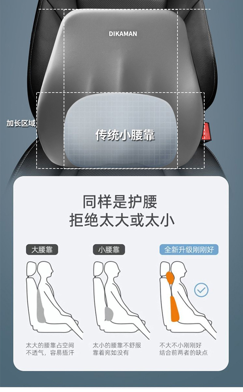 Car Headrest and Lumbar Support Set Car Seat Cushion Headrest Combination Fits the Waist and Neck to Correct Sitting Posture Cushion