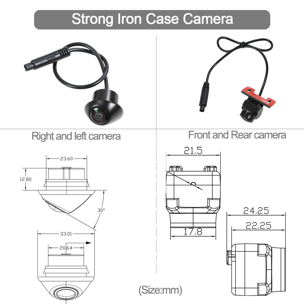 Universal car dash cam with 360-degree panoramic view, sentinel mode, BSD blind spot monitoring, AI recognition, and GPS