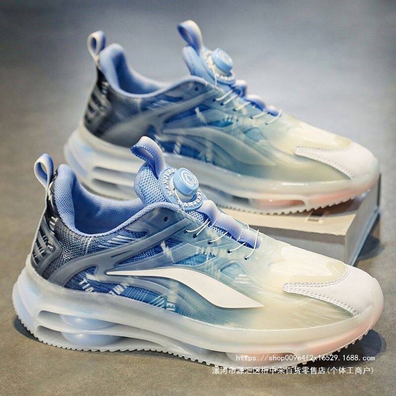 Rotating Button Men's Shoes 2026 Summer New Model Youth Air Cushion Sneakers Men's Running Casual Dad Shoes