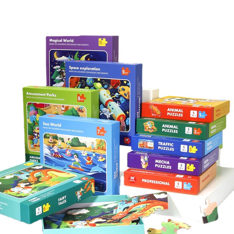 Rompecabezas infantil transfronterizo avanzado rompecabezas de tráfico de animales de gran bosque rompecabezas de educación temprana mecha cognitivo Warrior Puzzle