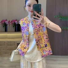 新中式国风马甲坎肩女2025夏季新款重工刺绣气质百搭宽松开衫背心