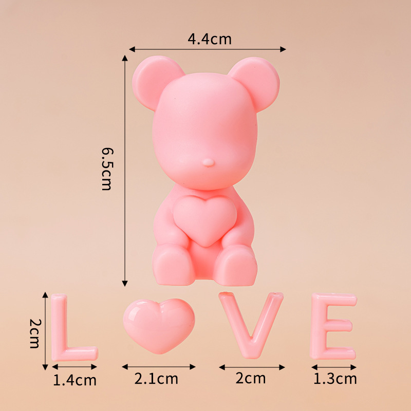 214 Día de San Valentín pareja corona oso pastel decoración oso conjunto vida propuesta confesión lindo hornear Decoración