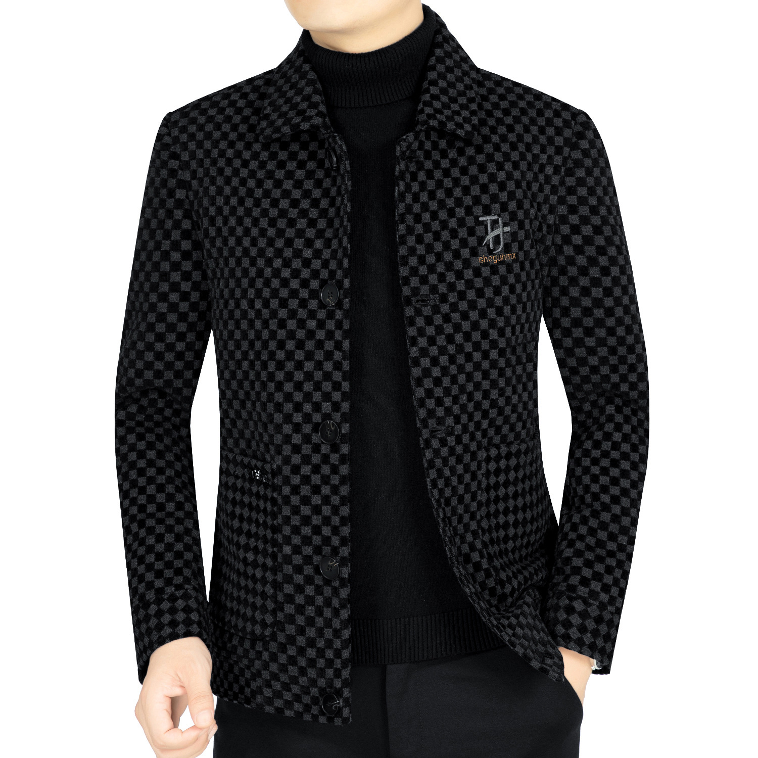 Abrigo de lana de invierno abrigo de lana casual de los hombres para el algodón joven y de mediana edad y engrosamiento ni abrigo de lana de los hombres