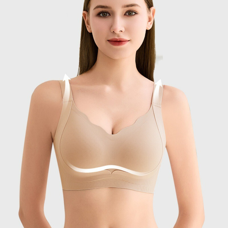 Plus Size Lifting Bra for Women with Large Breasts, Shaping, Gathering, Auxiliary Breasts, Anti-Sagging, Seamless Back Adjustment Bra