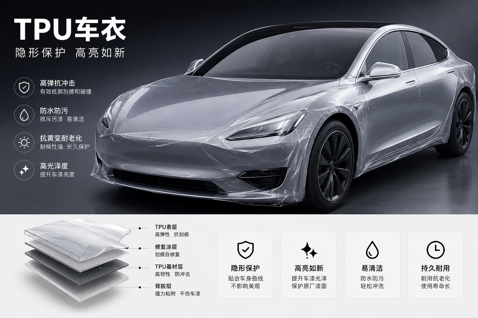 Hydrophobic quick-repair transparent car film factory whole roll self-healing car body film TPU invisible car wrap wholesale paint
