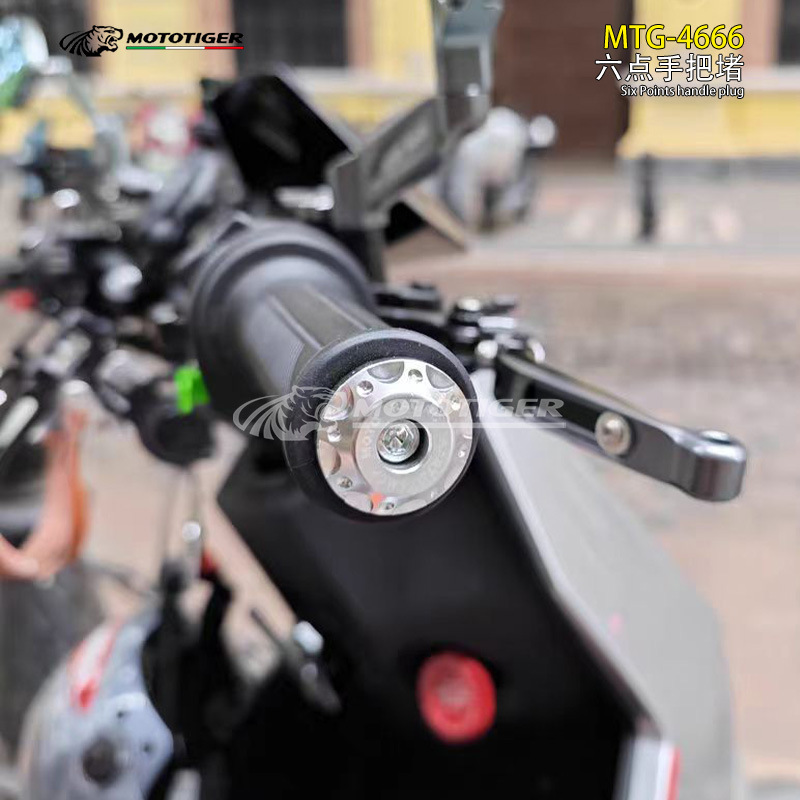 Motorcycle Universal Cnc Aluminum Alloy Handlebar End Caps Modification Accessories Decorative Handlebar Plugs Anti-Fall Handlebar Grips