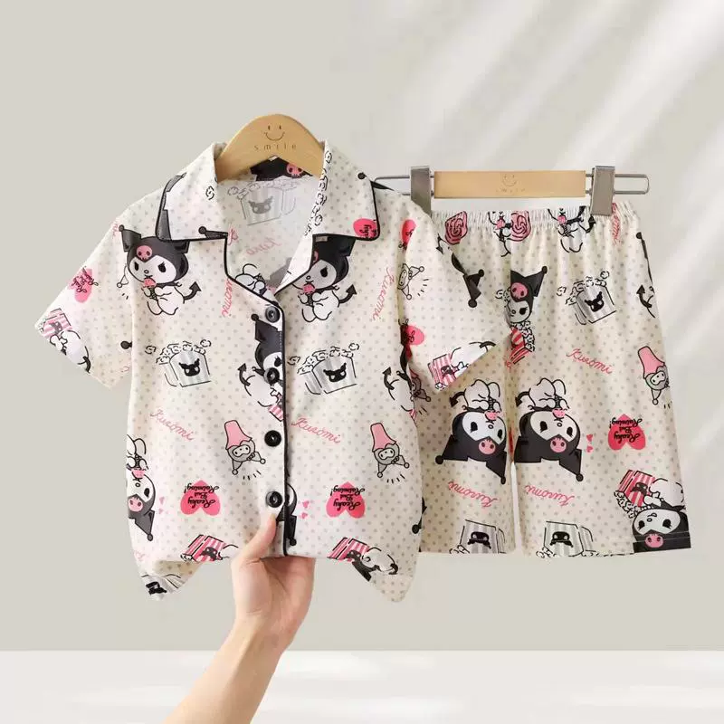 Детский кардиган, тонкий пижама, с коротким рукавом, для подростков, западный стиль