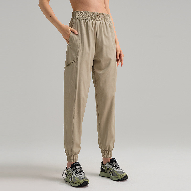 Pantalones deportivos sueltos para mujeres transpirables rápidos secos elásticos herramientas pantalones de fitness delgados pantalones de ocio al aire libre verano