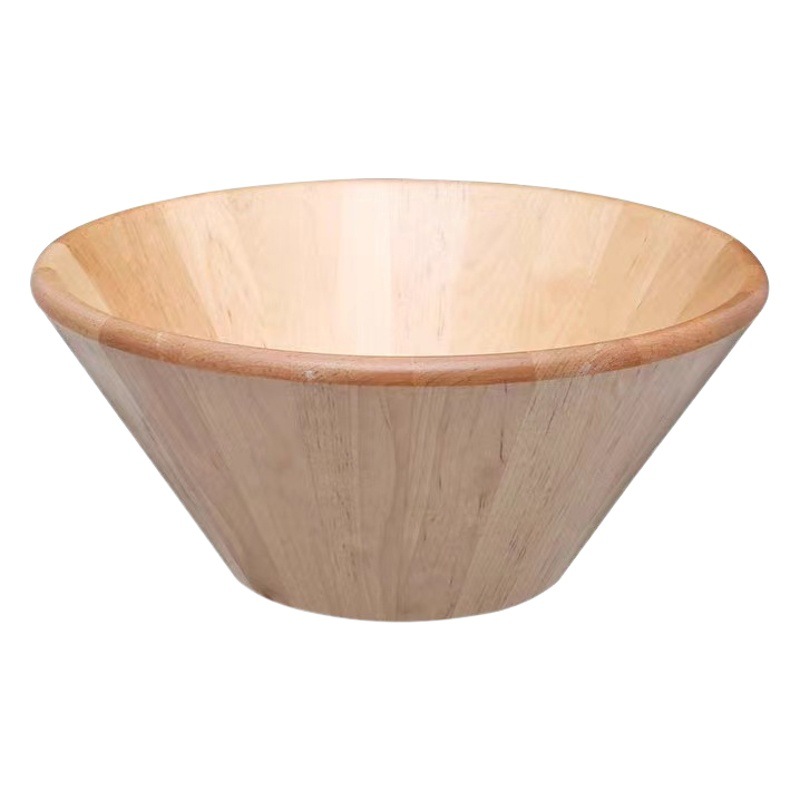 Plato de madera grande plato de madera maciza plato de madera redondo tazón de ensalada tazón de fruta plato de fruta creativo japonés plato de melón y plato de fruta