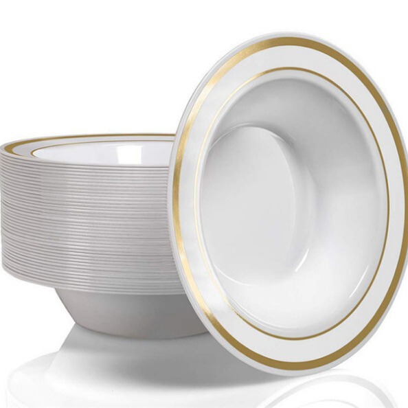 7.5 inch 12OZ disposable dinner plate bowl Phnom Penh deep plate hard plastic PS salad bowl soup bowl party sauce bowl