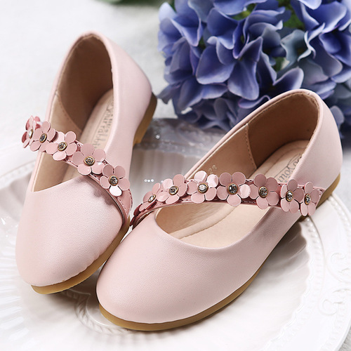 Children's leather shoes 2024 spring and autumn new flower girl princess shoes for girls and babies soft bottom dance shoes girl single shoes
