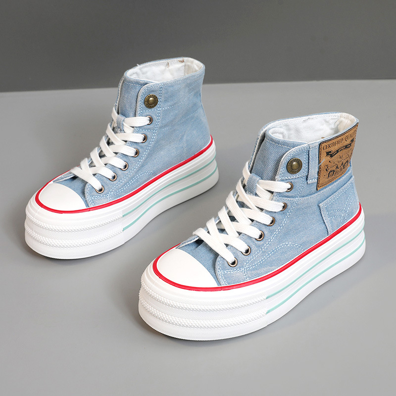 Br616 Neue Canvas-Schuhe für Damen, neuer Sommer-High-Top, atmungsaktiv, dicke Sohle, höhenverstärkend, vielseitig, strapazierfähig_voghion.com