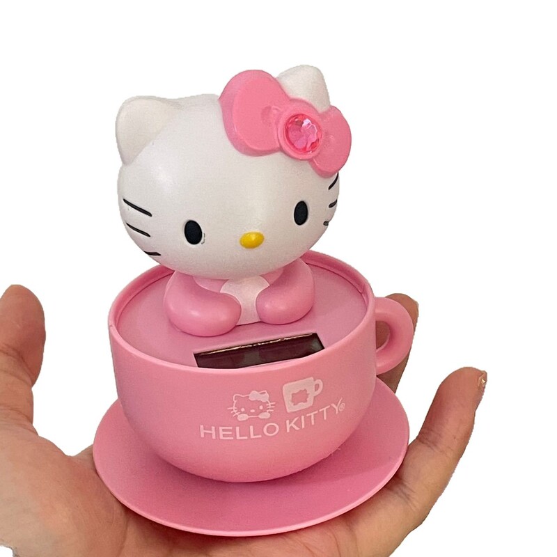 ソーラーシェイキングヘッドハローキティカーアクセサリー装飾品クリエイティブ漫画かわいい頭を振るkt猫|undefined