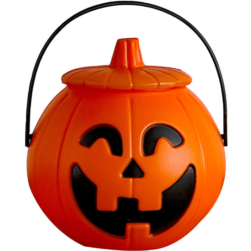 Linterna de Halloween calabaza canasta de lámpara de calabaza caja de dulces portátil para niños adornamiento accesorios bolsas de barril de calabaza especiales