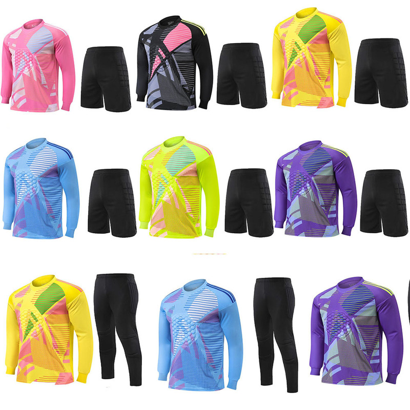 Football Goalkeeper Uniform Set for Men, Adult Breathable Goalkeeper Suit, Custom Long-Sleeve Goalkeeper Uniform for Competition and Training Football Goalkeeper Uniform Set for Men, Adult Breathable Goalkeeper Suit, Custom Long-Sleeve Goalkeeper Uniform for Competition and Training