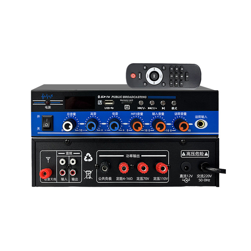 Amplificador de altavoz profesional de alta potencia transfronterizo para uso doméstico, amplificador Bluetooth, amplificador digital