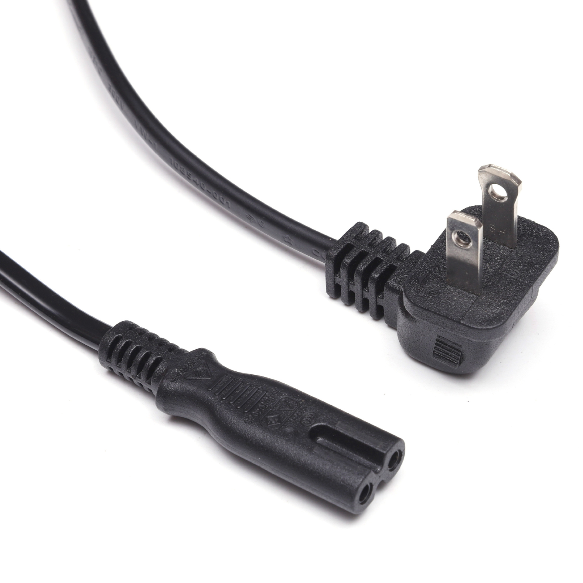 源头工厂美标美规两孔八字尾插头线 美式剃须刀 加热鼠标垫电源线