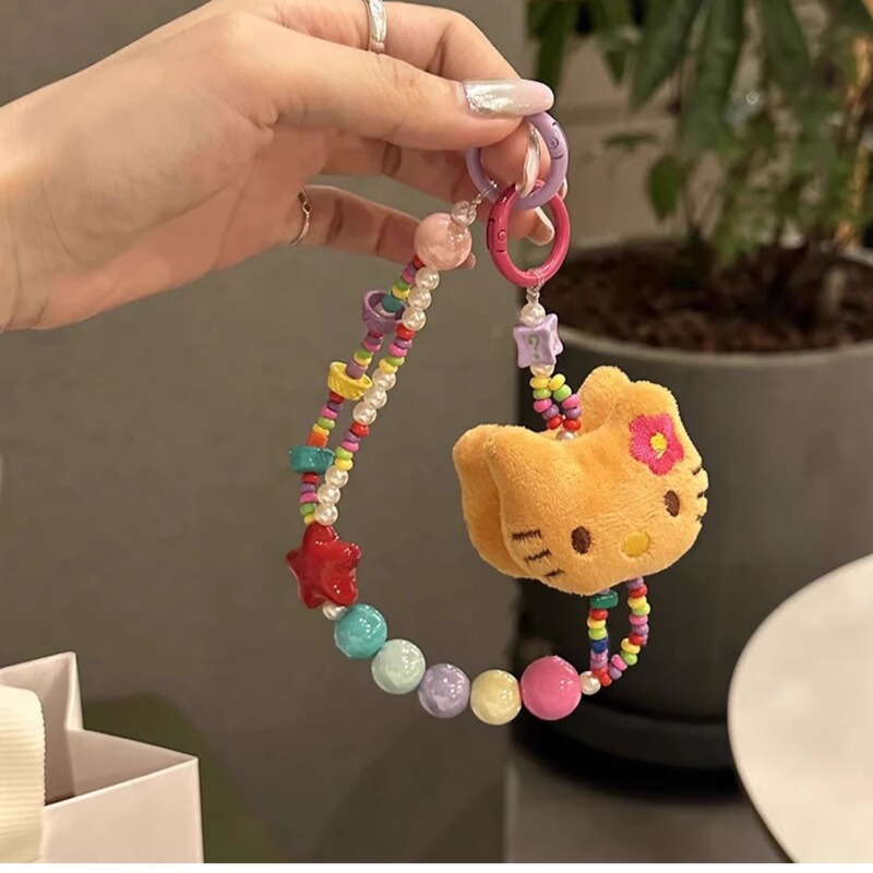 Yiwu manufacturer plush bag charms, beaded phone chains, phone straps, phone cases, digital phone straps, and keychains wholesale