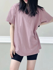 Summer Plain Crew Neck T-Shirt for Women Casual Yoga Sports Loose Running Sweatproof Short Sleeve