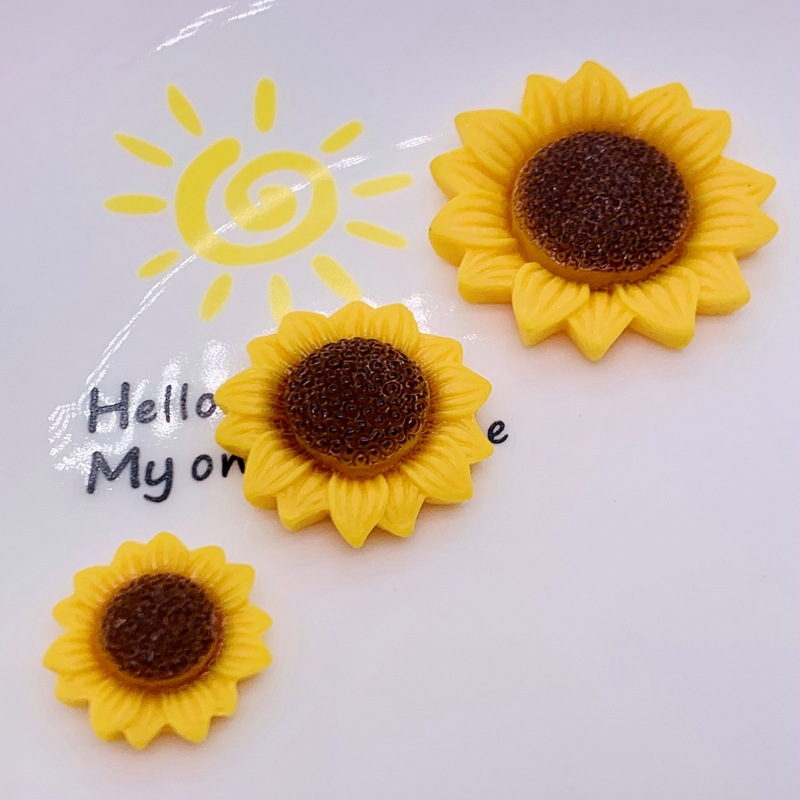 大中小号向日葵diy树脂配件奶油胶手工发夹手机壳洞洞鞋头饰贴片