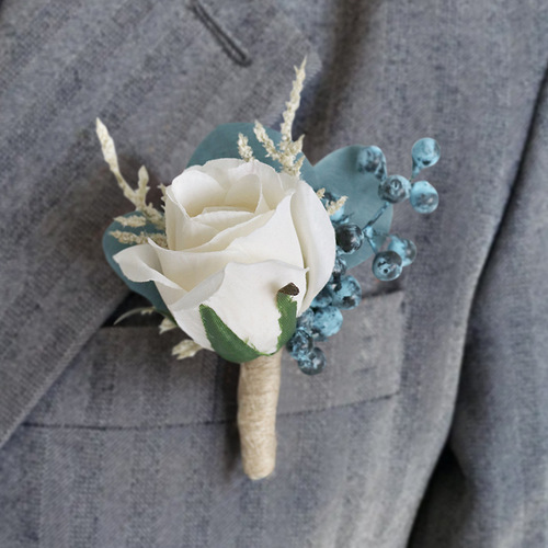 Wedding bride and groom corsage artificial flower business meeting corsage wedding bridesmaid sister wrist flower banquet hand flower