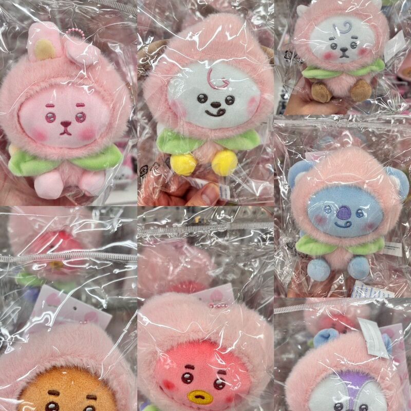 Korean BTS BT21 Peach Series Plush Doll Bag Pendant Plush Keychain