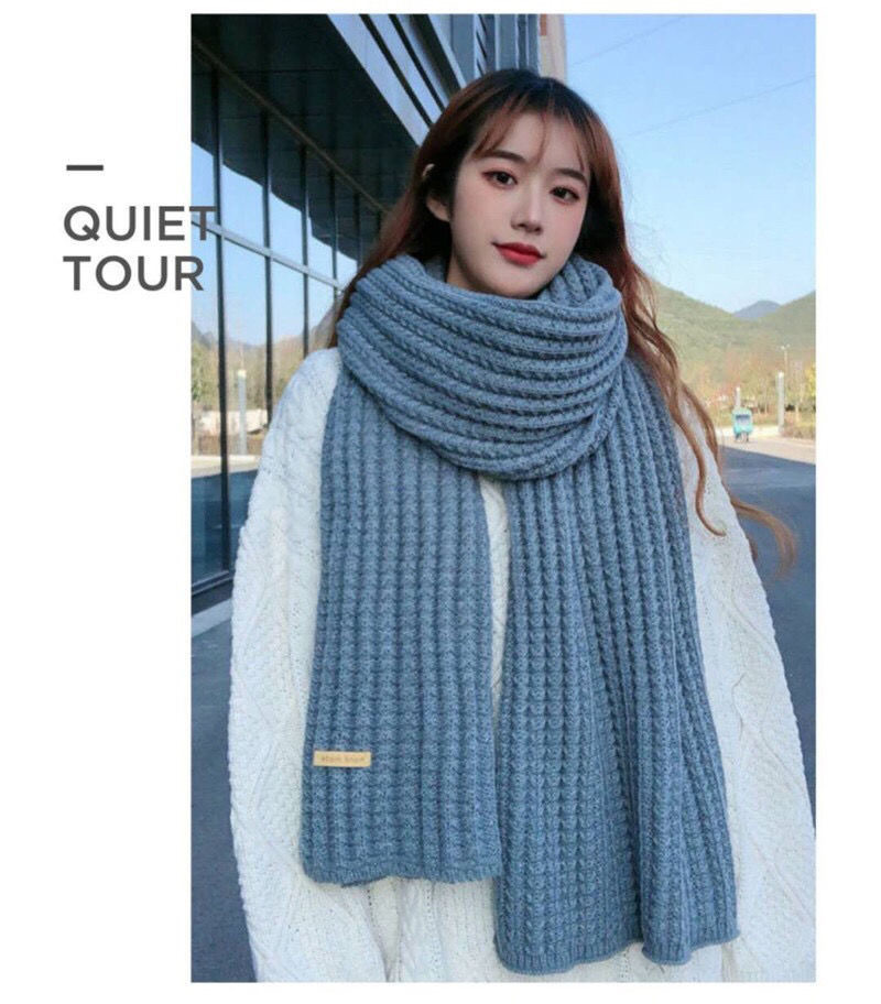 Extended Windproof Solid Colour Scarf For Women Elegant Scarf_voghion.com