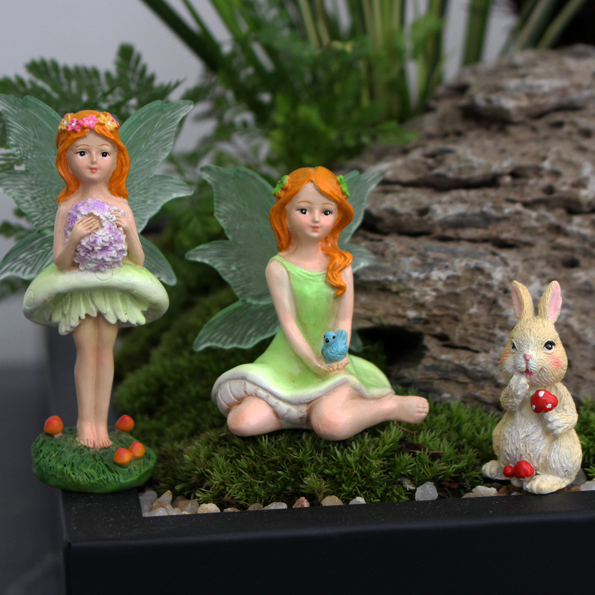  Garden Ornaments Landscape Courtyard Decoration Luminous Mushroom Flower Fairy Balcony Layout Homestay Villa Creative Pendulum