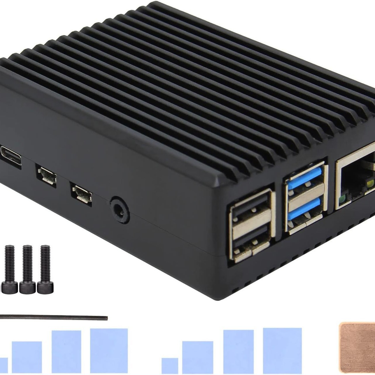 树莓派4b外壳散热外壳金属4代外壳raspberry pi4主板铝合金保护壳