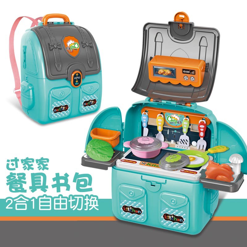 Juguetes de cocina para niños simulación de chicas maquillaje herramientas de cocina maleta de mesa de comedor conjunto de utensilios médicos