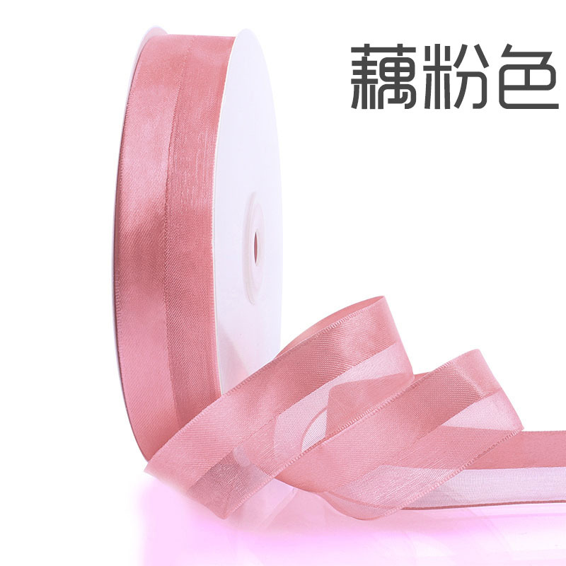 2,5 cm medio satén medio hilo cinta de nieve ramo fresco caja de regalo embalaje vendaje cinta decoración de la torta