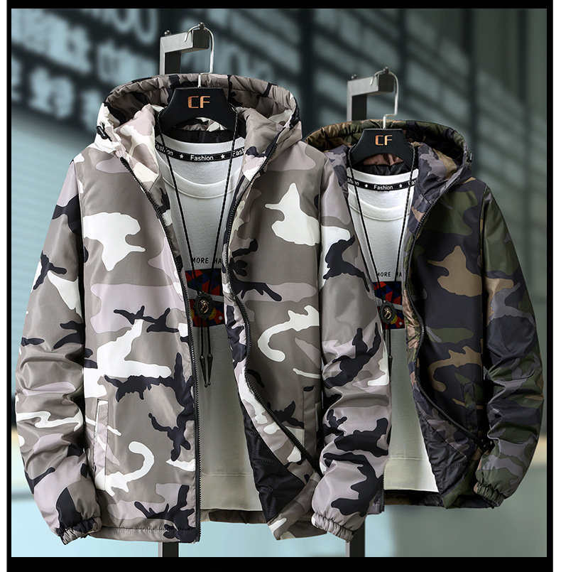 Herren Camouflage Steppjacke Winter Warm Gefütterte Jacke_voghion.com