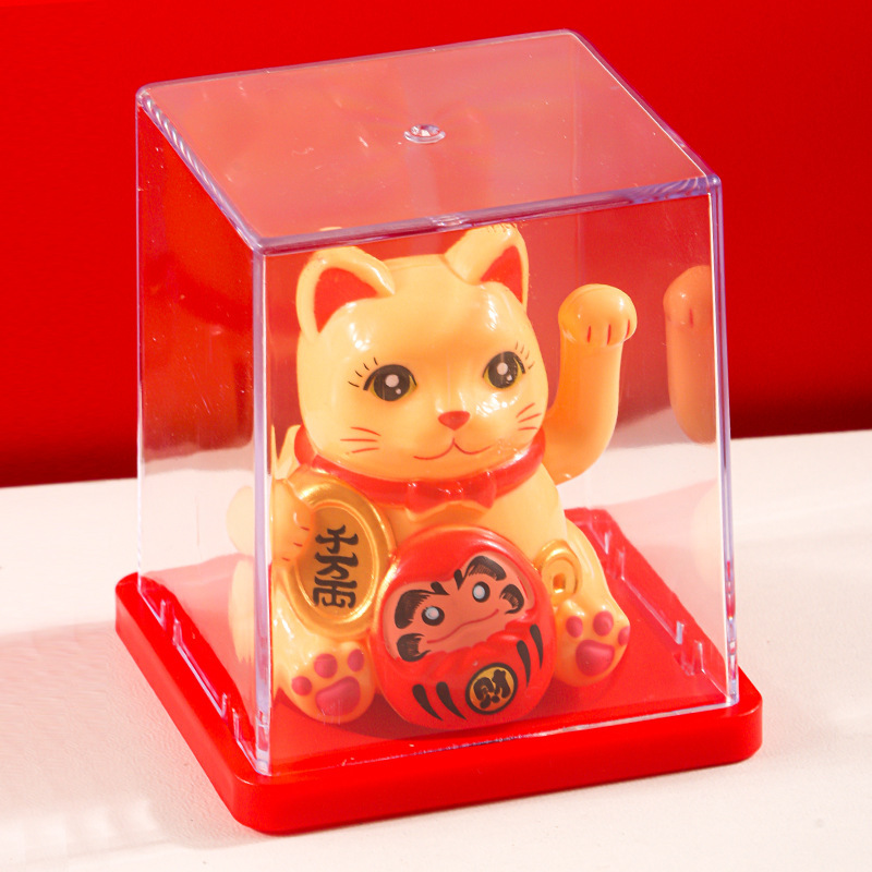 国境を越えた全国トレンドソーラー 2inch ミニ招き猫自動手振り縁起の良い家庭用車の中央制御装飾品ギフト|undefined