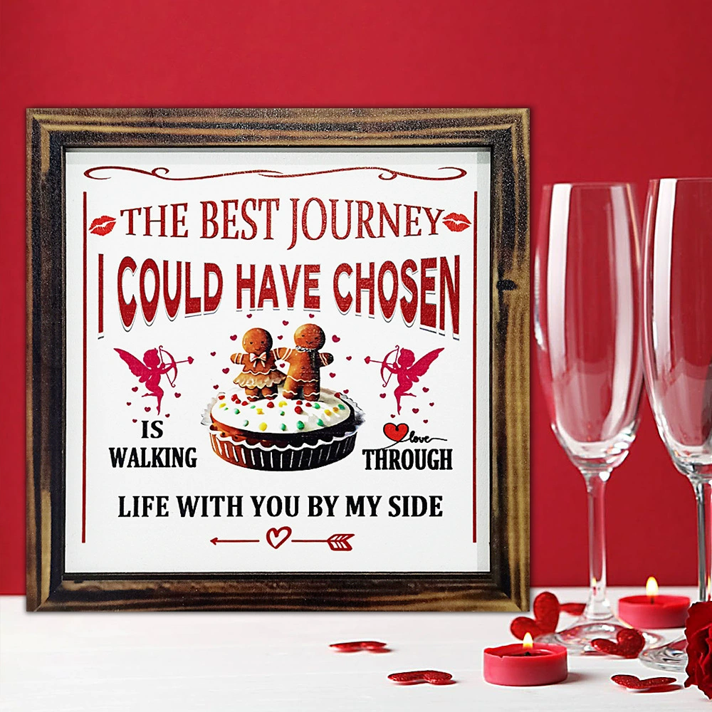 Трансграничный Новый День Святого Валентина Деревянные ремесла Праздничная атмосфера Декоративный реквизит Деревянные английские лозунги Фоторамка