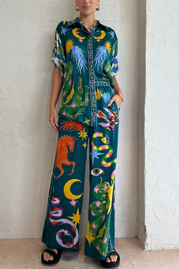 Regular Sleeve Sleeve Type Wholesale Women's Casual Printing Short Sleeve Printing Blouses