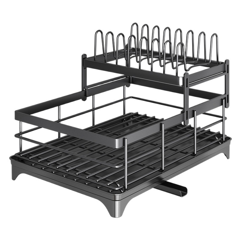 Estante de almacenamiento de platos de cocina multifuncional Estante de almacenamiento de utensilios Estante de tazón Estante de drenaje multicapa Estante de acabado de suministros
