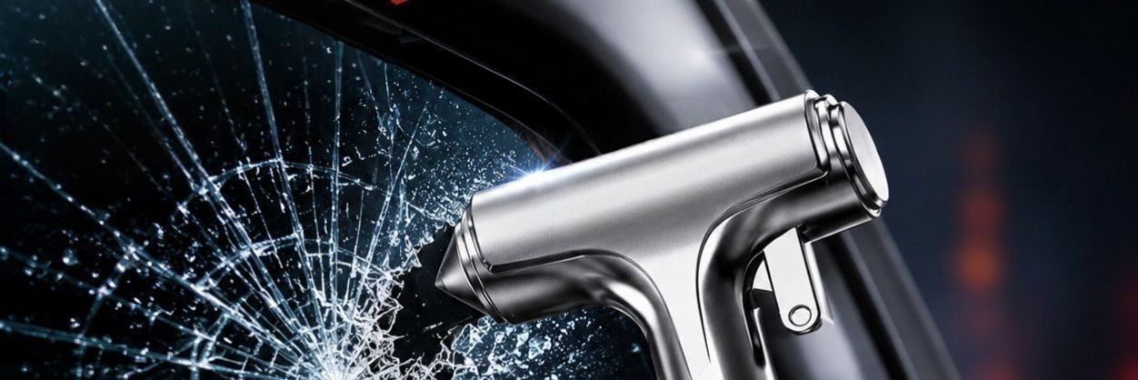 Multifunctional 3-in-1 Car Safety Hammer for Window Glass, Car-mounted Hammer for Breaking Windows and Escape, Other Tungsten Steel
